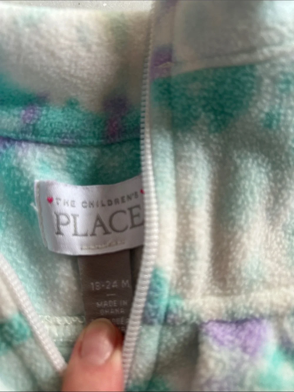 The Children's Place Purple, Teal & White Tie-Dye Fleece Pullover